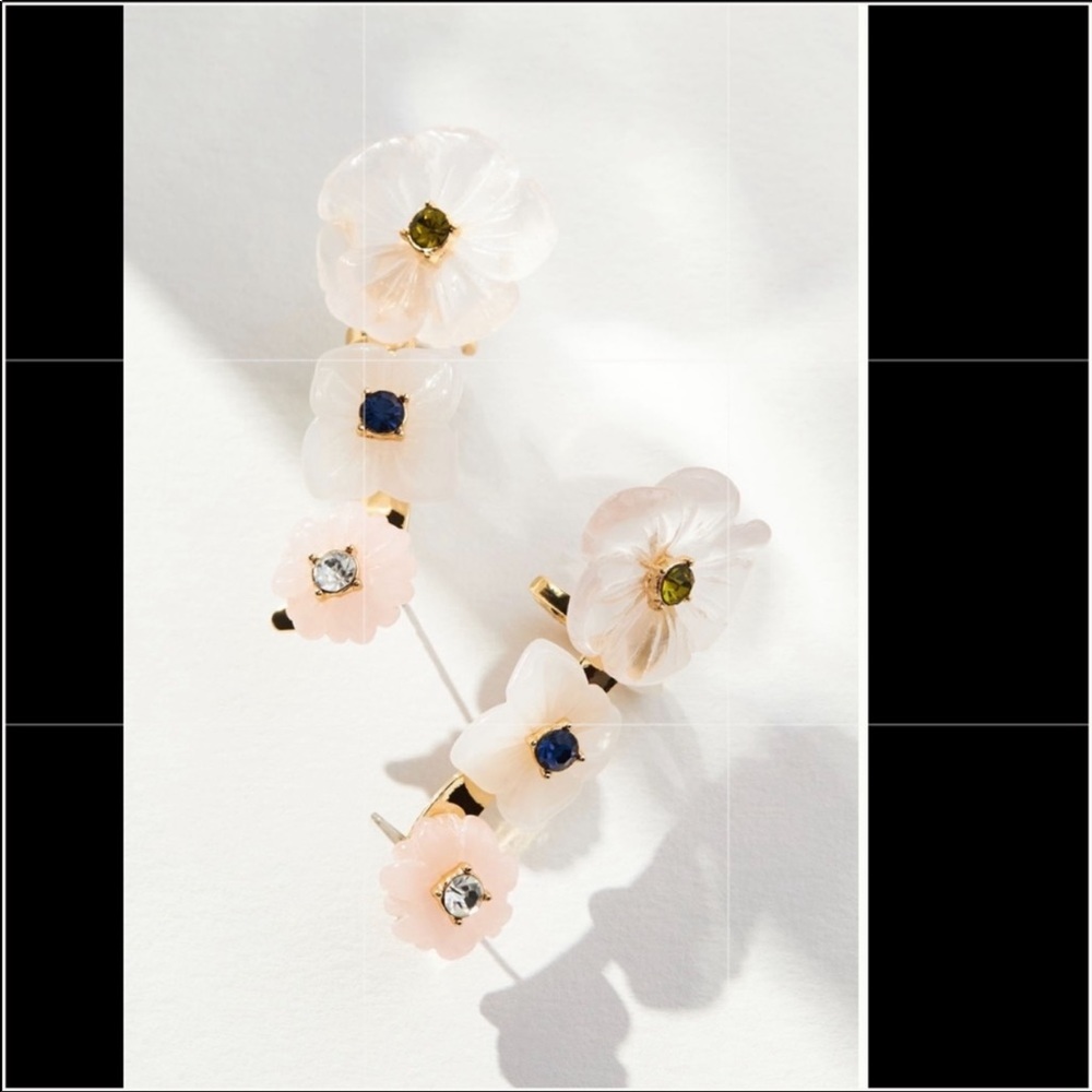 Anthropologie botanist aboard floral ear cuff